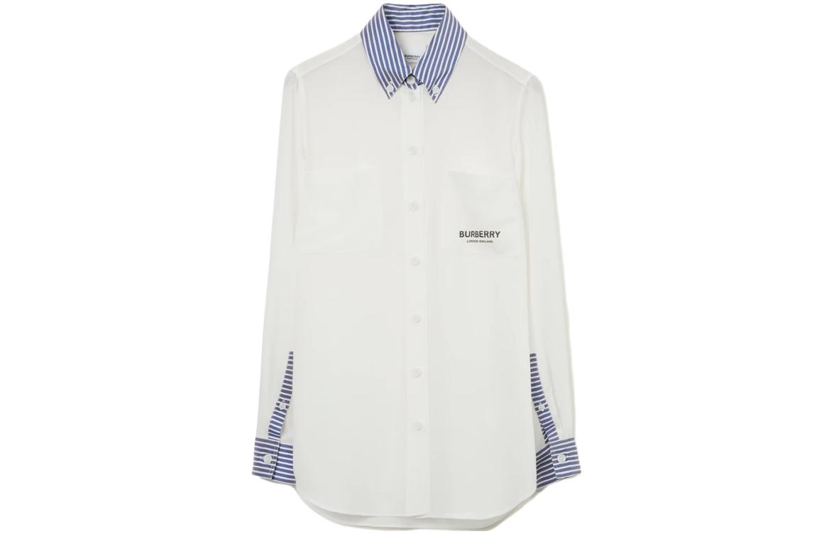 (Women) Burberry Solid Striped Shirt Women’s White 80713311 圖 2