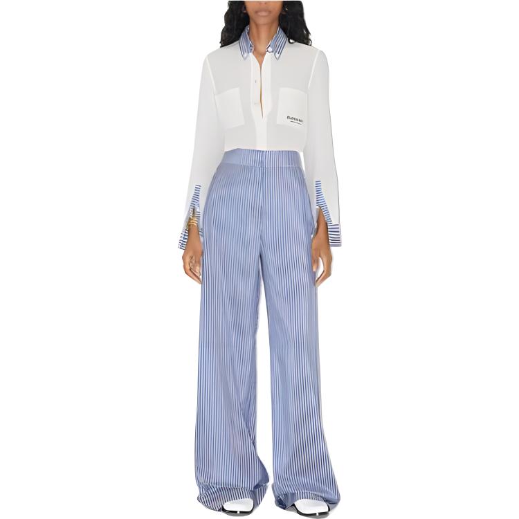 (Women) Burberry Solid Striped Shirt Women’s White 80713311 圖 3