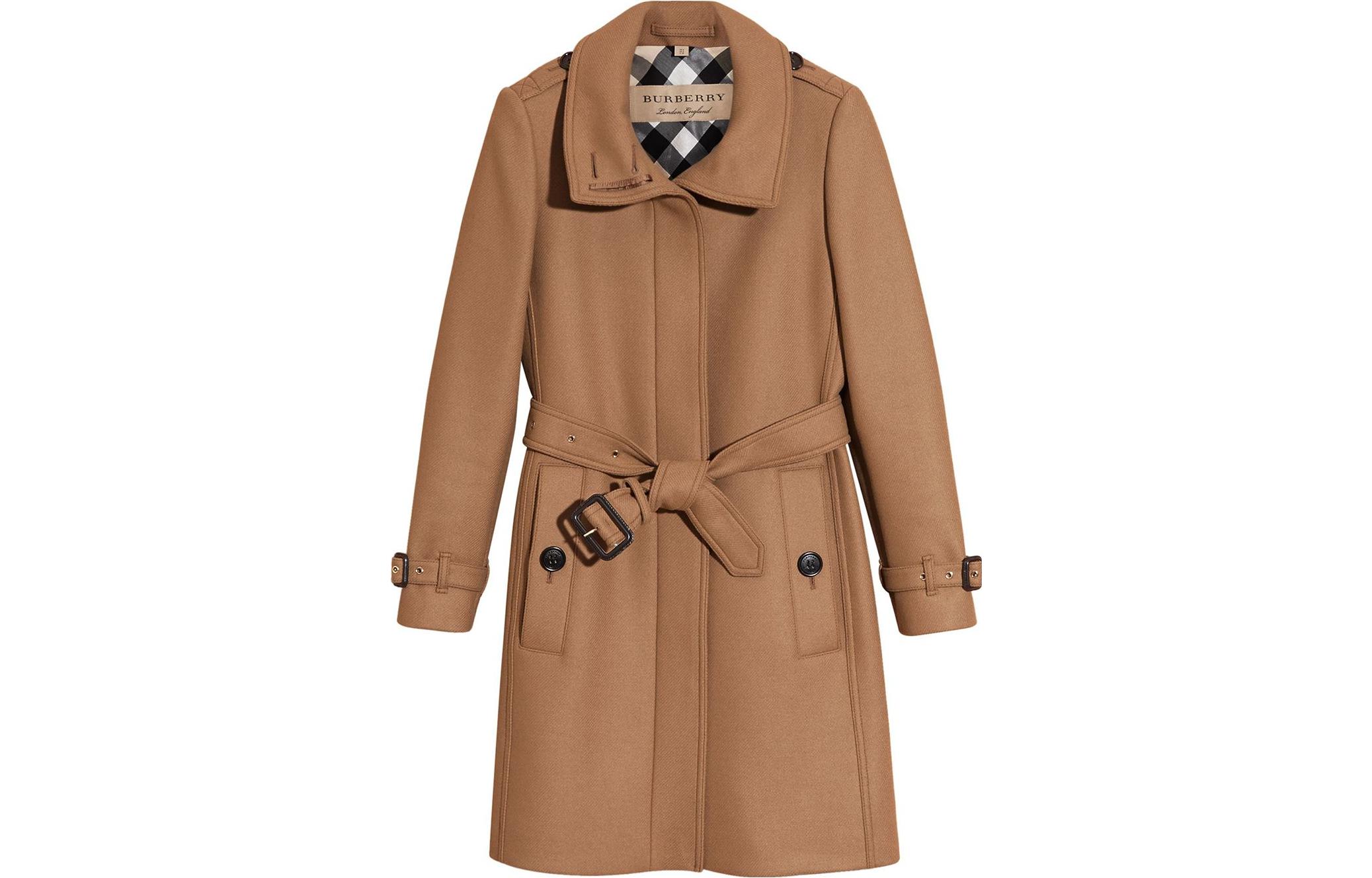 Order (W) Burberry 綁帶方領大衣 女士棕色 40172461