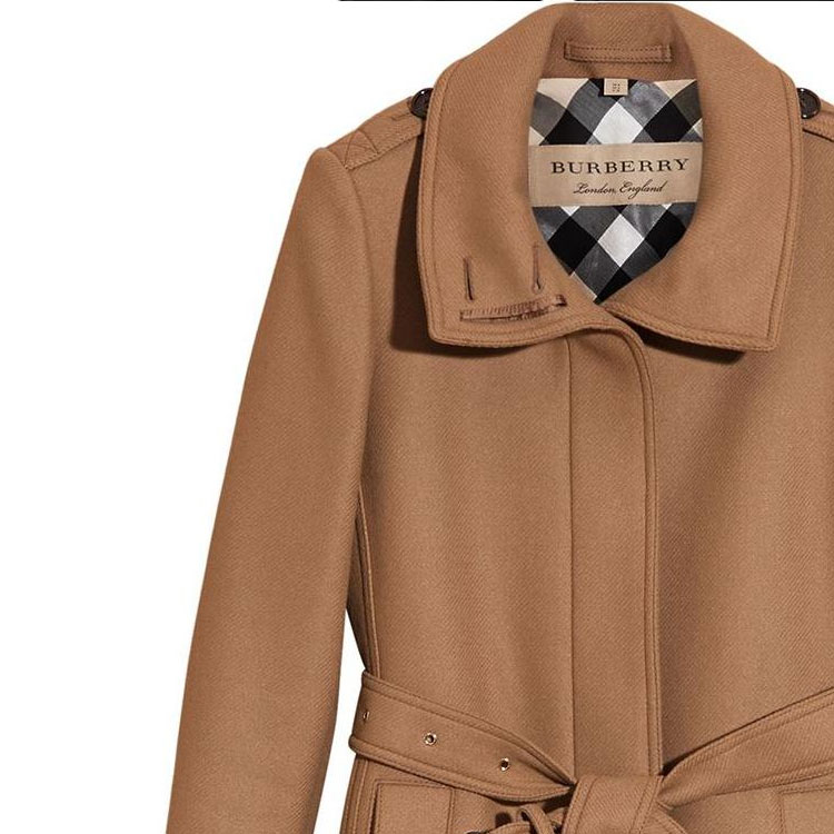 Shop (W) Burberry 綁帶方領大衣 女士棕色 40172461