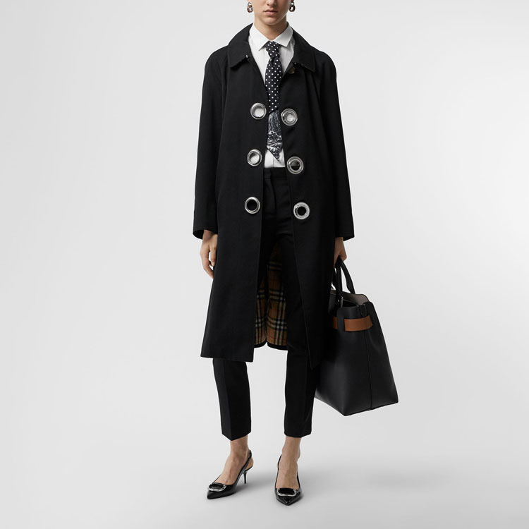 (Women) Burberry Solid Wool Long Coat Black 80073361 圖 4