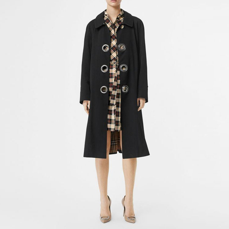 (Women) Burberry Solid Wool Long Coat Black 80073361 圖 5