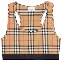 Order (W) Burberry 經典格紋運動內衣 米色彈性復古款 80124511