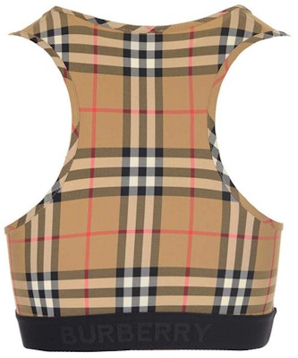 (Women) Burberry Sporty Top Vintage Check Beige Elastic Sports Bra 80124511 Lookbook (Women) Burberry Sporty Top Vintage Check Beige Elastic Sports Bra 80124511