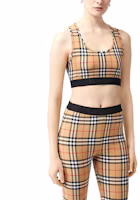 Details for (W) Burberry 經典格紋運動內衣 米色彈性復古款 80124511