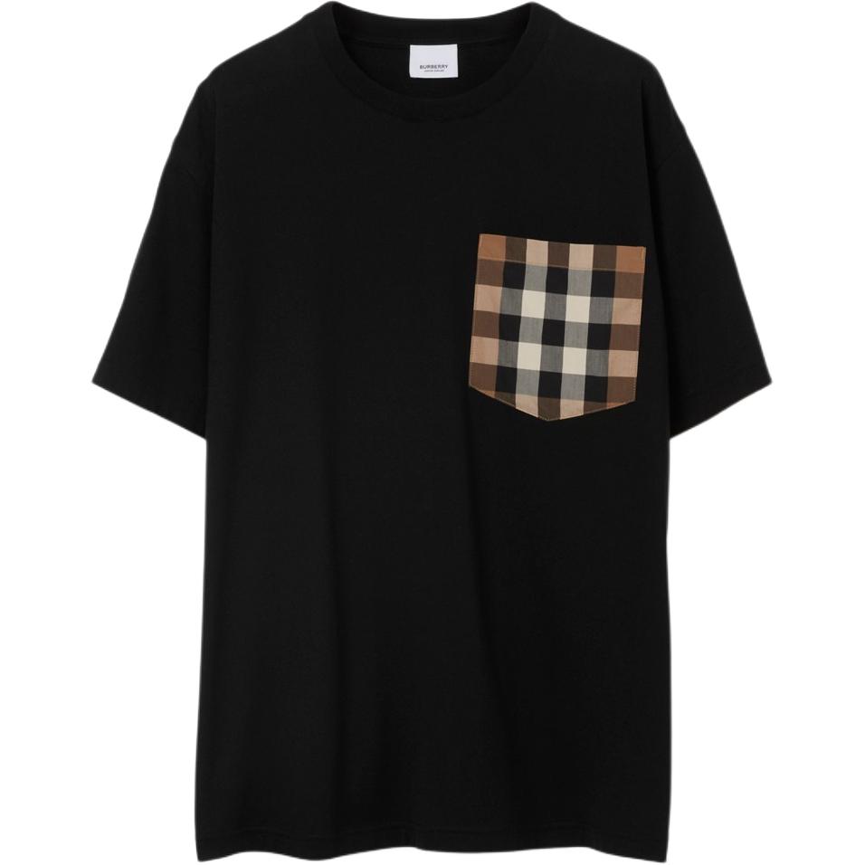 (Women) Burberry Spring/Summer Check Pocket Loose-Fit Cotton Oversized T-Shirt. 80449611