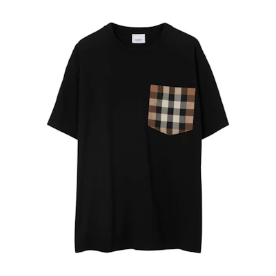 (Women) Burberry Spring/Summer Check Pocket Loose-Fit Cotton Oversized T-Shirt. 80449611