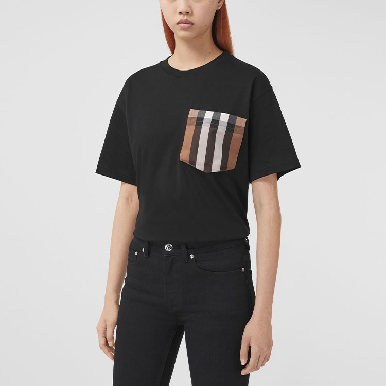 (Women) Burberry Spring/Summer Check Pocket Loose-Fit Cotton Oversized T-Shirt. 80449611 圖 6