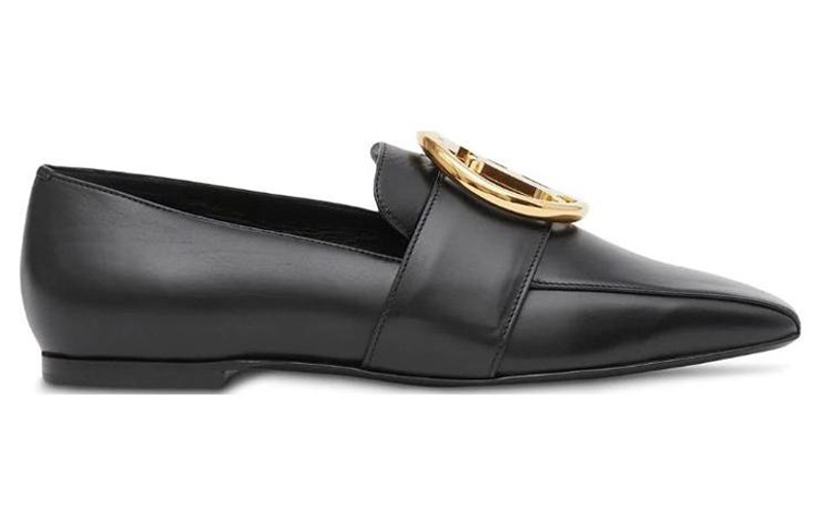 (W) Burberry Square-Toe Flat 'Metal TB Logo - Black' 圖 2