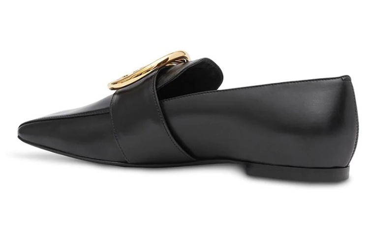 (W) Burberry Square-Toe Flat 'Metal TB Logo - Black' 圖 3