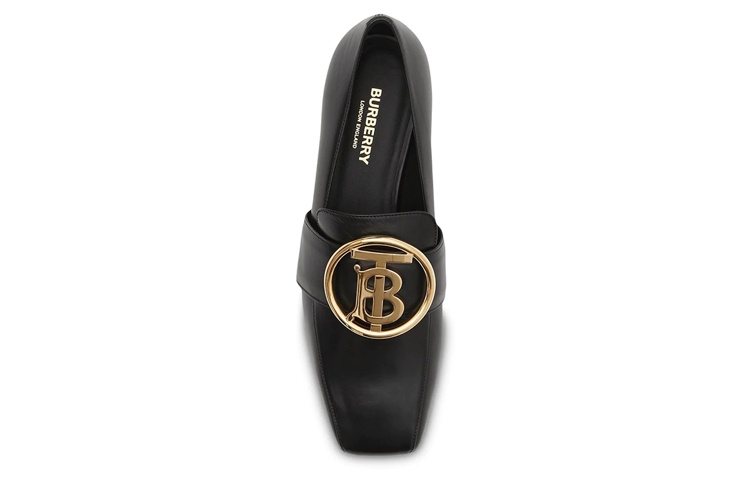 (W) Burberry Square-Toe Flat 'Metal TB Logo - Black' 圖 4