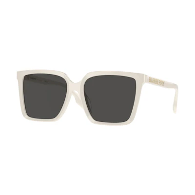 (Women) Burberry Square White Sunglasses - UV Protection & Prescription Ready. 0BE4411D-410087