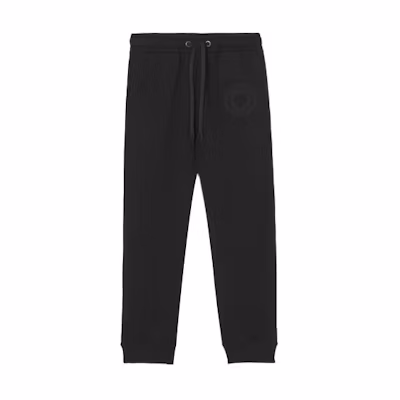 (Women) Burberry SS21 Black Embroidered Logo Cotton Jogger Sweatpants 80434671