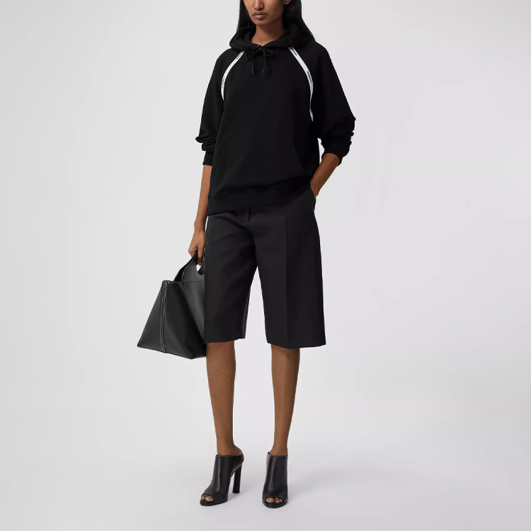(Women) Burberry SS21 Black Logo Tape Cotton Hoodie 80395401 圖 5