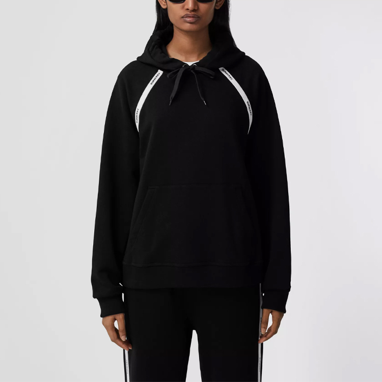 (Women) Burberry SS21 Black Logo Tape Cotton Hoodie 80395401 圖 6