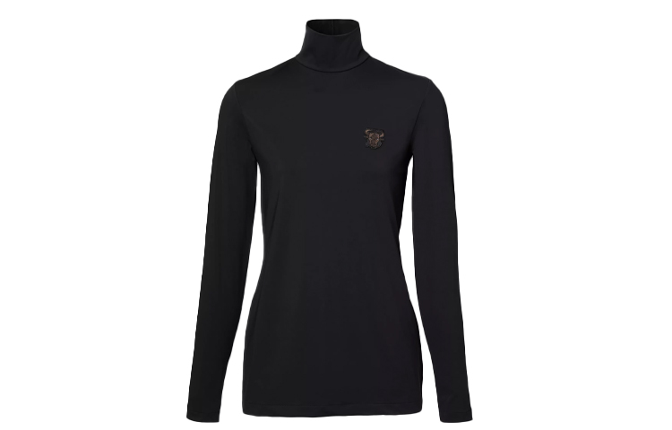 (Women) Burberry SS21 Black Monogram Turtleneck Knit Top 80388861