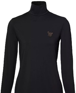 (W) Burberry SS21 Atasan Rajut Leher Tinggi Monogram Hitam 80388861 Details for (W) Burberry SS21 Atasan Rajut Leher Tinggi Monogram Hitam 80388861