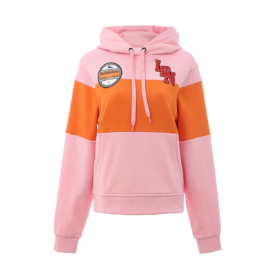 (Women) Burberry SS21 Cotton Patchwork Hoodie Pink Orange Striped. 80218641