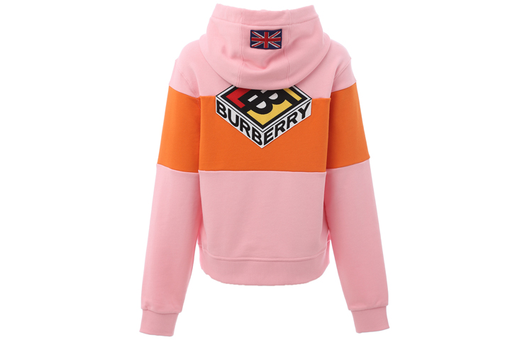 (Women) Burberry SS21 Cotton Patchwork Hoodie Pink Orange Striped. 80218641 圖 3