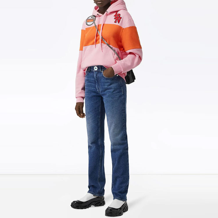 (Women) Burberry SS21 Cotton Patchwork Hoodie Pink Orange Striped. 80218641 圖 4