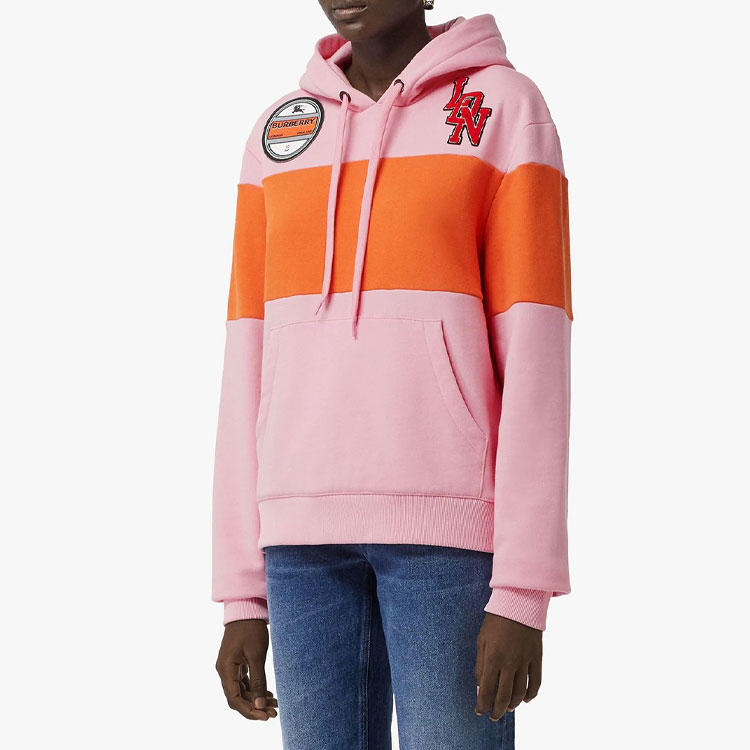 (Women) Burberry SS21 Cotton Patchwork Hoodie Pink Orange Striped. 80218641 圖 5