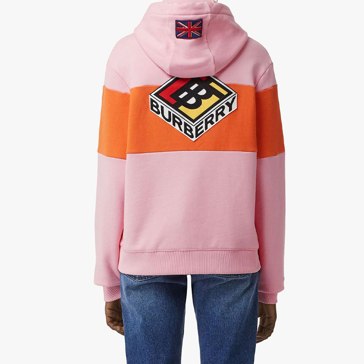 (Women) Burberry SS21 Cotton Patchwork Hoodie Pink Orange Striped. 80218641 圖 6