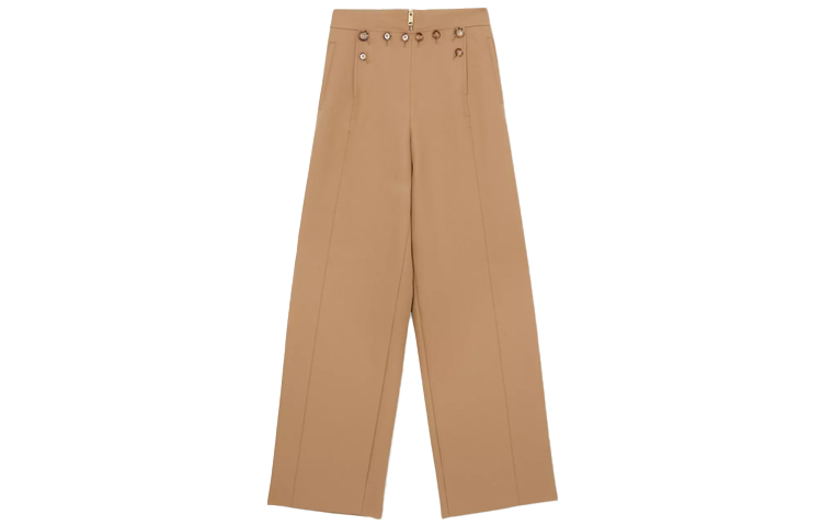 (Women) Burberry SS21 Cotton Twill Sailor Straight Pants Beige Casual Trousers 80390541 圖 2