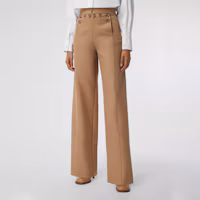 Shop (W) Burberry SS21 棉斜紋水手直筒褲 米色休閒長褲 80390541