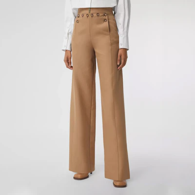 (W) Pantalones Rectos Marinero de Sarga de Algodón Beige Casual Burberry SS21 80390541 Shop (W) Pantalones Rectos Marinero de Sarga de Algodón Beige Casual Burberry SS21 80390541