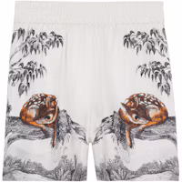 Order (Women) Burberry SS21 Deer Sketch Print Silk Shorts Women’s Light Walnut. 80433471