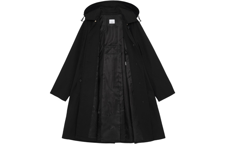(Women) Burberry SS21 Detachable Drawstring Hooded Cotton Coat Black 80421951 圖 3
