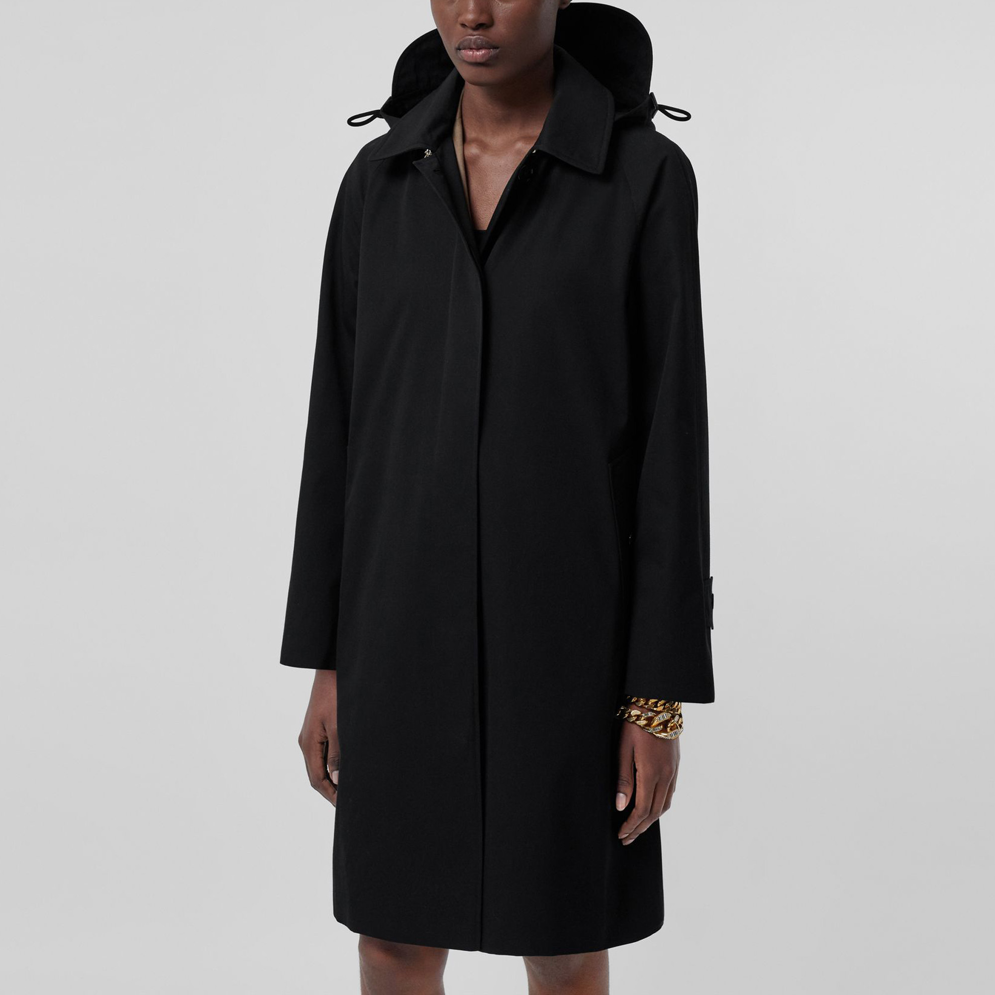 (Women) Burberry SS21 Detachable Drawstring Hooded Cotton Coat Black 80421951 圖 6