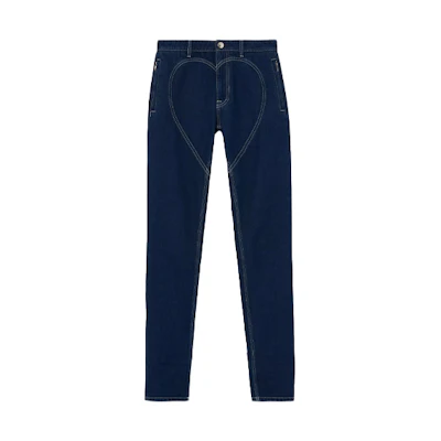(Women) Burberry SS21 Heart Pattern Skinny Jeans in Midnight Navy 45681861