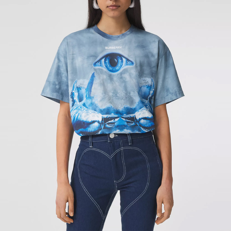 Shop (W) Burberry SS21 Horseferry 鯊魚印花棉質T恤 深藍色 80407791