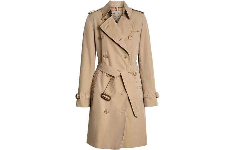 (Women) Burberry SS21 Kensington Heritage Mid-Length Trench Coat Honey. 80279231