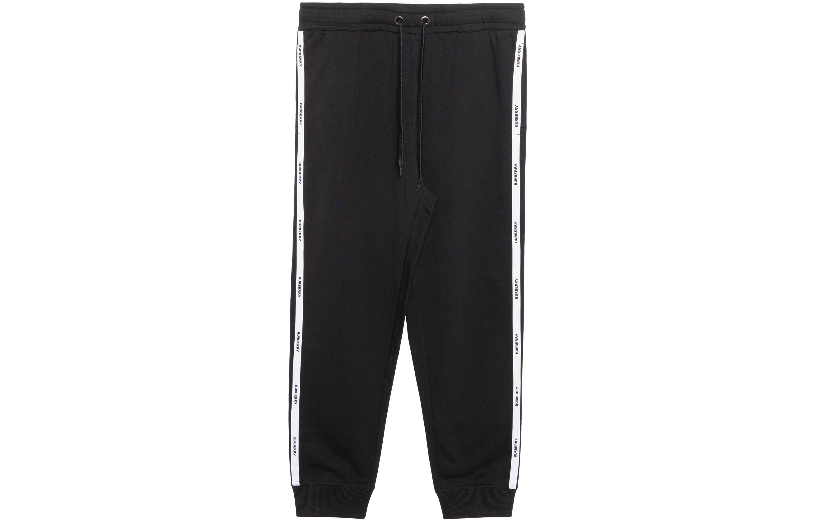 (Women) Burberry SS21 Logo Tape Cotton Jogger Knit Pants Black 80402441