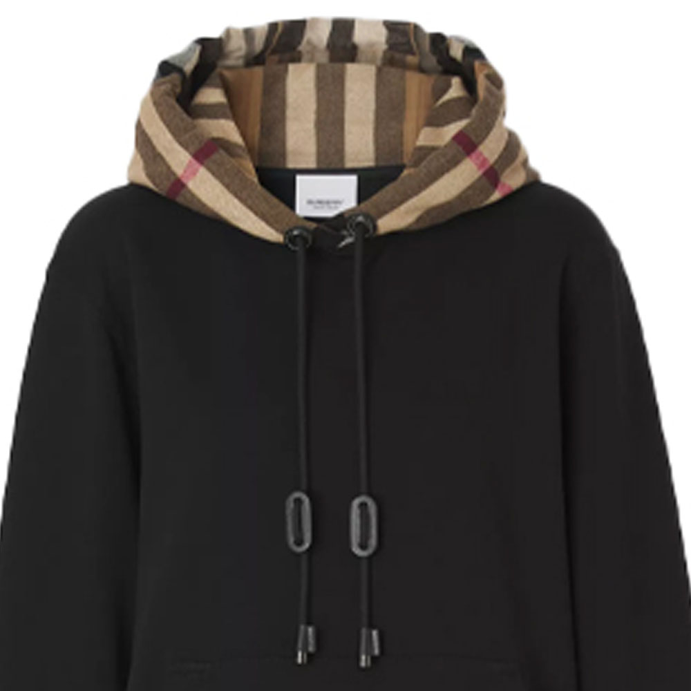 (Women) Burberry SS21 Loose-Fit Check Cotton Hoodie Black. 80509511 圖 6