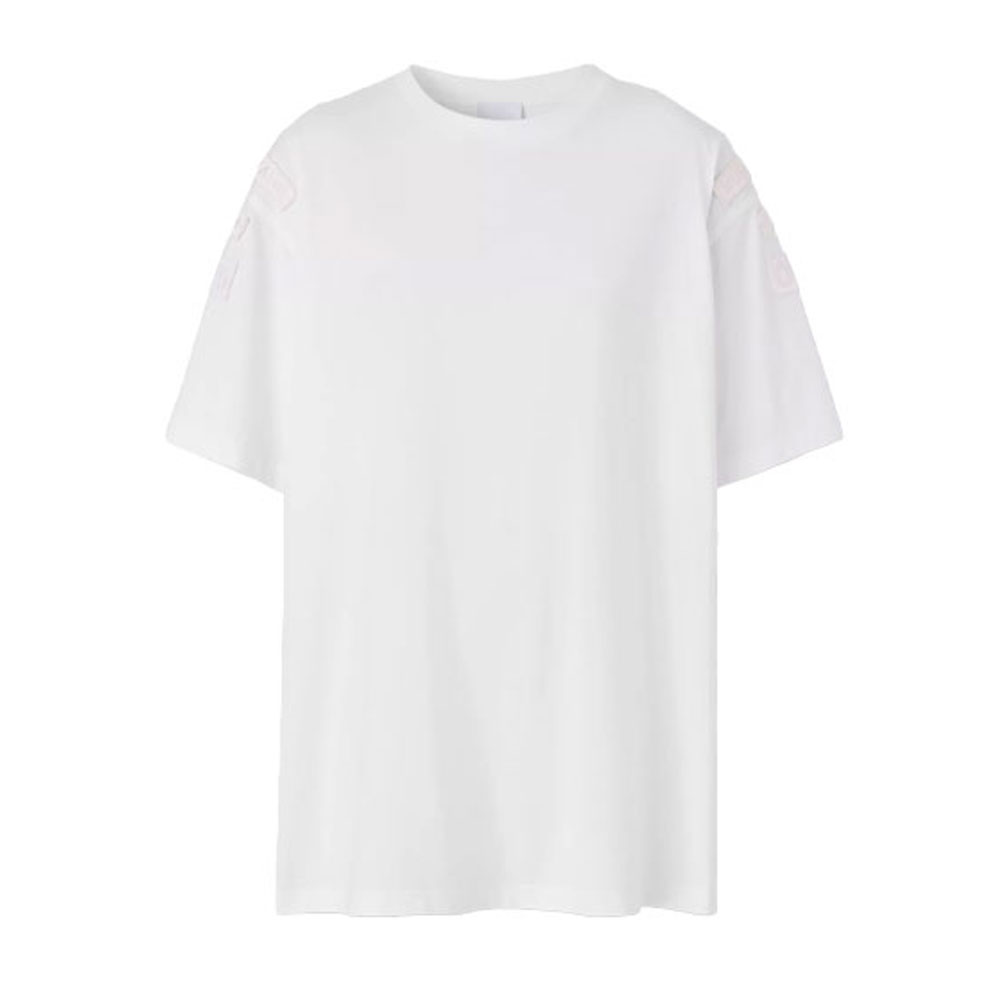 (Women) Burberry SS21 Loose Fit Badge Cotton T-Shirt White 80426331