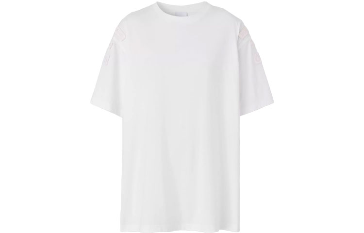 (Women) Burberry SS21 Loose Fit Badge Cotton T-Shirt White 80426331 圖 2