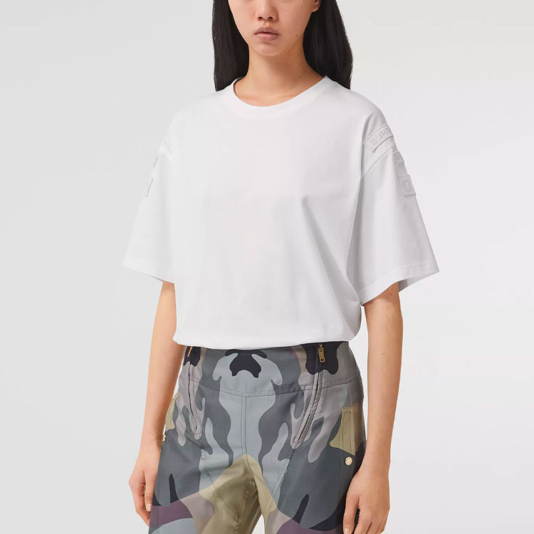 (Women) Burberry SS21 Loose Fit Badge Cotton T-Shirt White 80426331 圖 3