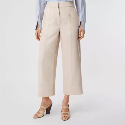 (Women) Burberry SS21 Loose Fit Wide-Leg Straight Pants Beige 80390601 Shop (Women) Burberry SS21 Loose Fit Wide-Leg Straight Pants Beige 80390601
