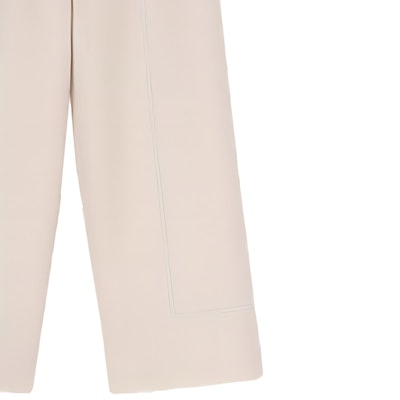 (Women) Burberry SS21 Loose Fit Wide-Leg Straight Pants Beige 80390601 Details for (Women) Burberry SS21 Loose Fit Wide-Leg Straight Pants Beige 80390601