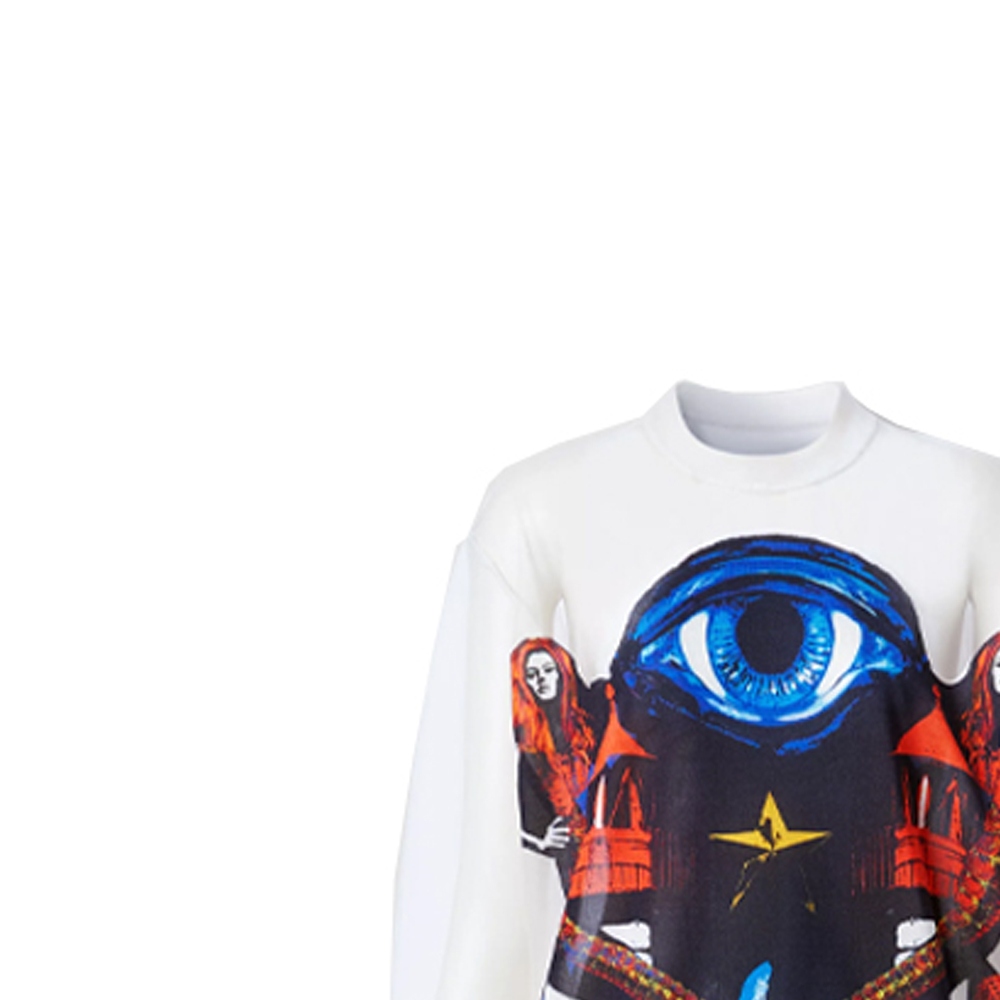 Lookbook (W) Burberry SS21 Baju Sejuk Cetakan Mermaid Crewneck Putih 45680491