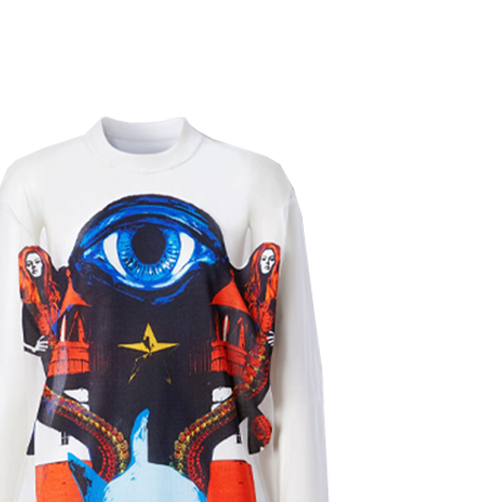 Details for (W) Burberry SS21 Baju Sejuk Cetakan Mermaid Crewneck Putih 45680491