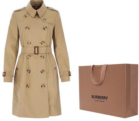 (W) Burberry SS21 中長版切爾西風衣卡其色外套 80279931 1