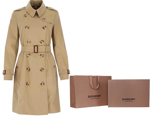 (W) Burberry SS21 中長版切爾西風衣卡其色外套 80279931 2