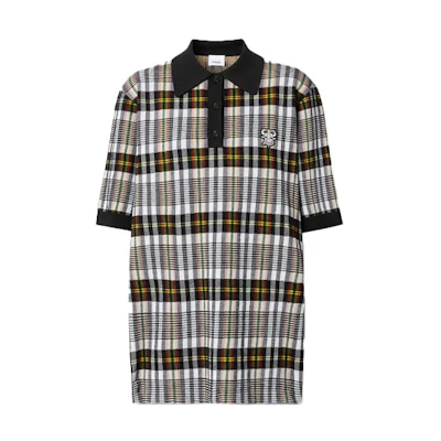 (Women) Burberry SS21 Monogram Check Polo Shirt Black 80378351