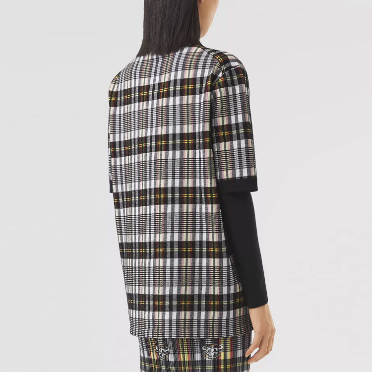 (Women) Burberry SS21 Monogram Check Polo Shirt Black 80378351 圖 5