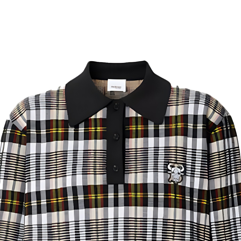 (Women) Burberry SS21 Monogram Check Polo Shirt Black 80378351 圖 6