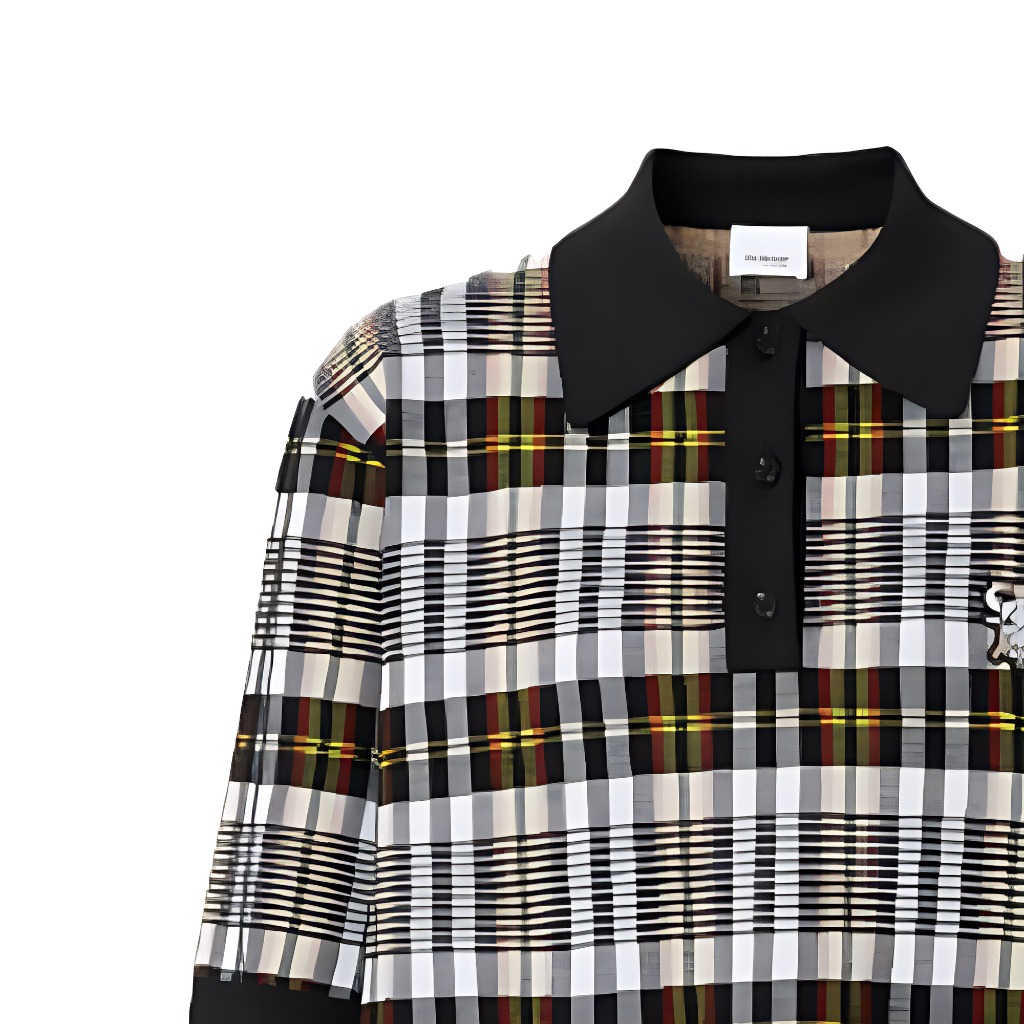 (Women) Burberry SS21 Monogram Check Polo Shirt Black 80378351 圖 7